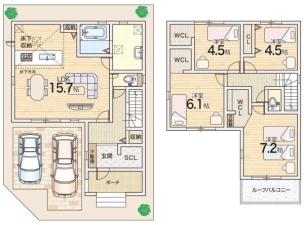 2階建て・4LDK 間取り